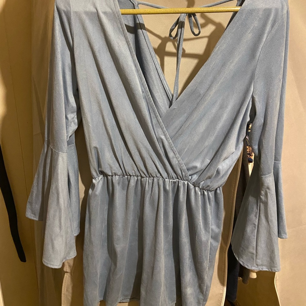 Boutique Romper-Blue suede-size- SO CUTE!!